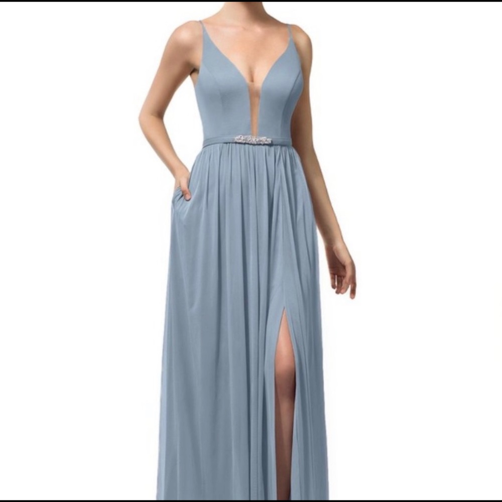 Azazie Leah Bridesmaid Dress in Dusty Blue
